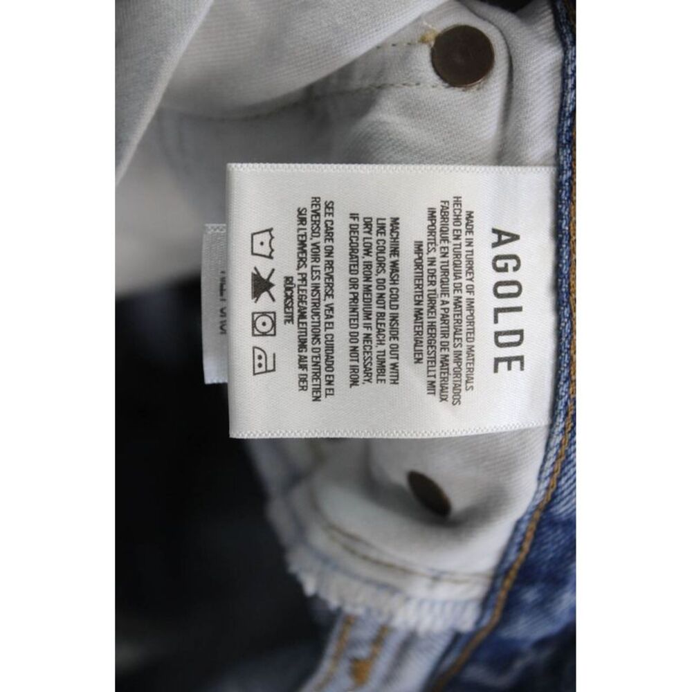 Agolde Womens Cropped Straight Jeans Blue High Rise 27 Inseam Size 30 - Picture 4 of 6